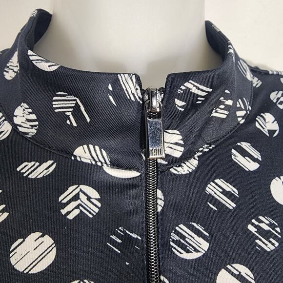 TAIL Womens Polo Tank Top Luna Sleeveless 1/4 Zip Mock UPF 50 Polka Dot Large - Picture 6 of 9